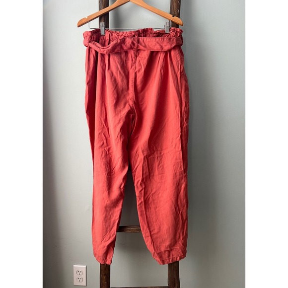 Social Standard By Sanctuary Paper Bag Waist Pants High Rise Coral Size XXL - Picture 2 of 6